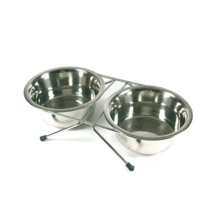 Comedero doble con soporte