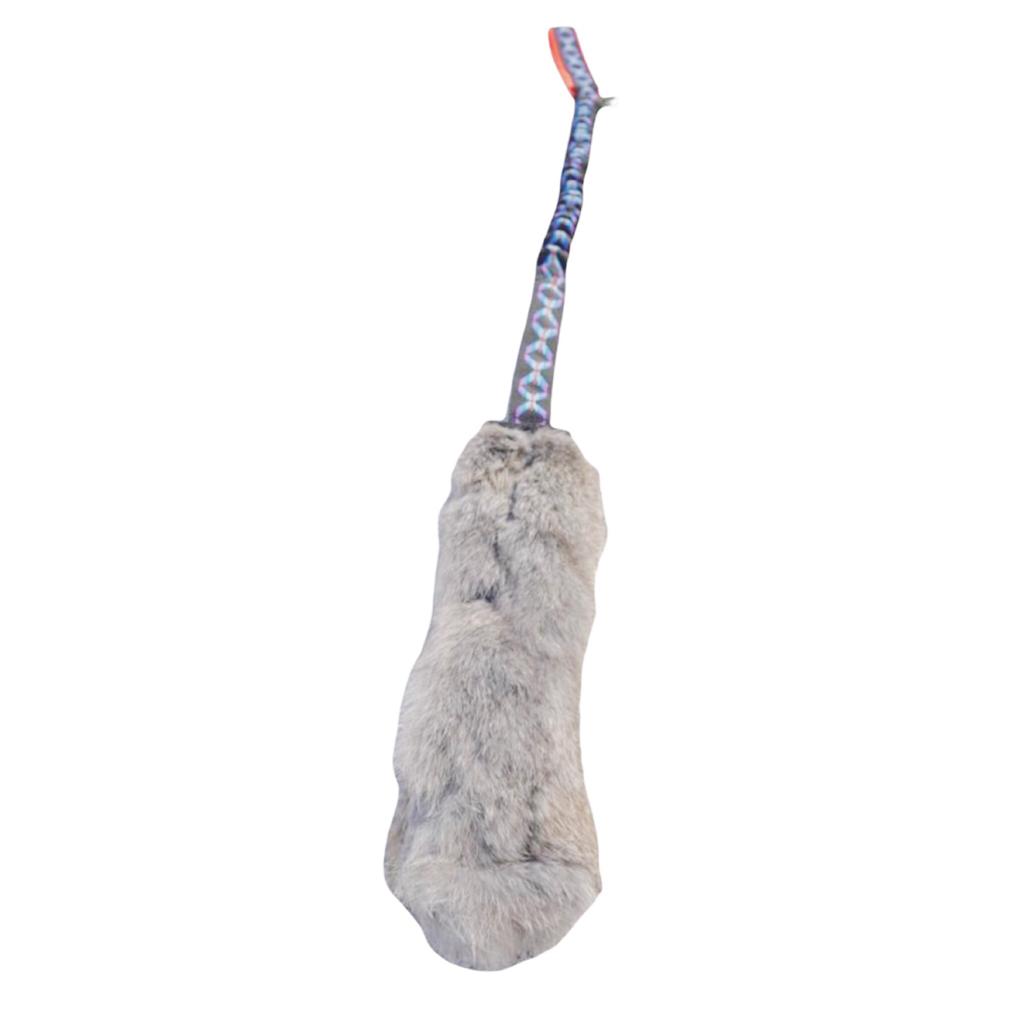 Mordedor de piel de conejo con asa larga y pito