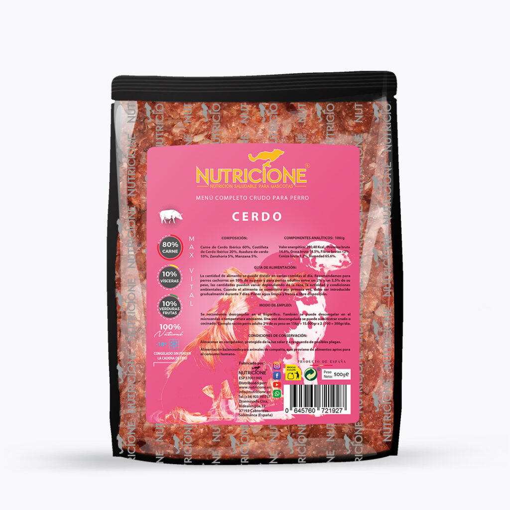 Menú Barf de cerdo Nutricione