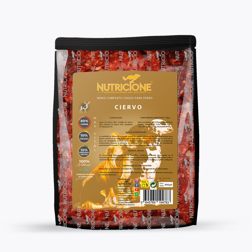 Menú Barf de ciervo Nutricione