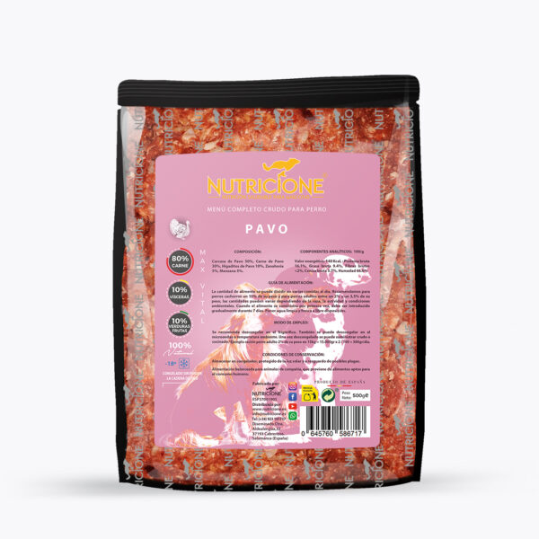 Menú Barf de pavo Nutricione