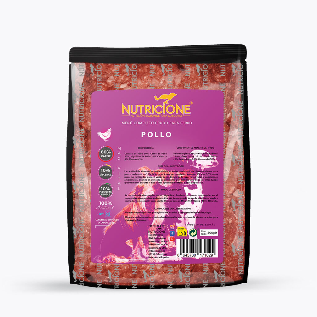 Menú Barf de pollo Nutricione