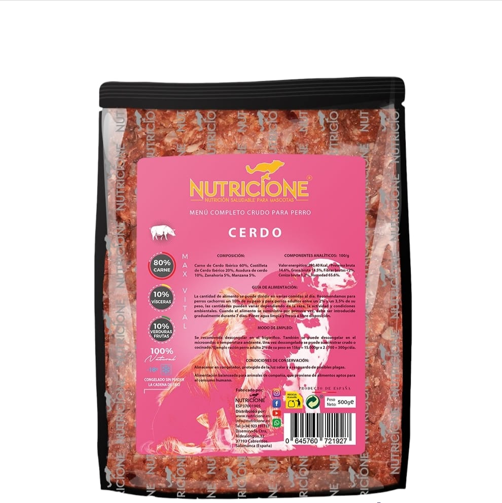 Menú Barf de cerdo Nutricione